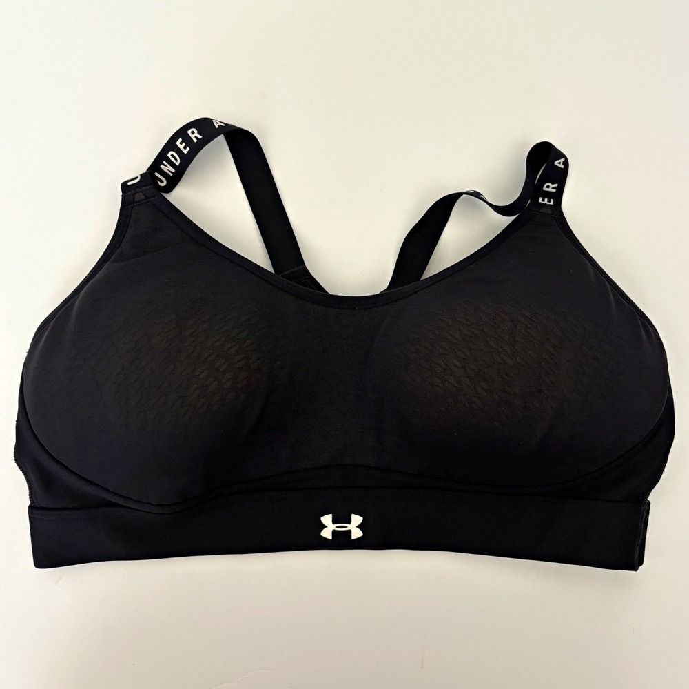 Under Armour HeatGear Women's Black Crossback Sports Bra L activewear yoga